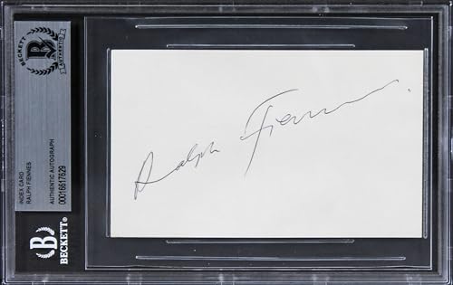 Ralph Fiennes Schindler's List Authentic Signed 3x5 Index Card BAS Slabbed 4