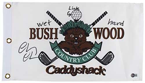 Chevy Chase "Wet, Lick, Hard" Signed Bushwood Country Club Pin Flag BAS #WP62014