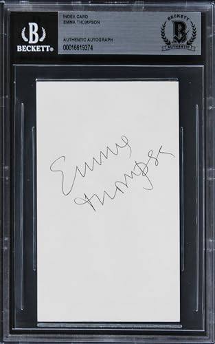 Emma Thompson The Tall Guy Authentic Signed 3x5 Index Card BAS Slabbed