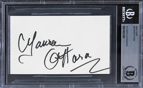 Maureen O'Hara The Quiet Man Authentic Signed 3x5 Index Card BAS Slabbed 2