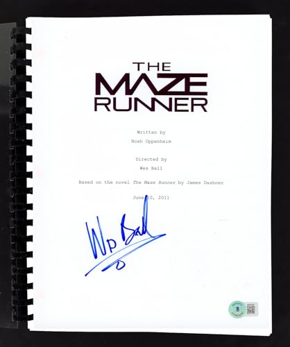Wes Ball The Maze Runner Authentic Signed Movie Script Autographed BAS #BK02190