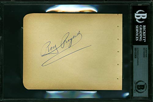 Roy Rogers The Roy Rogers Show Authentic Signed 4.5x5.75 Album Page BAS Slabbed