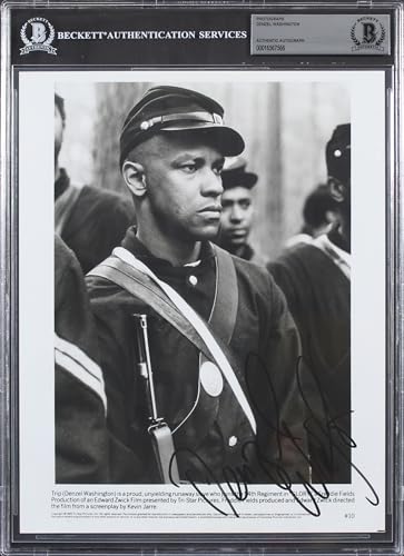 Denzel Washington Glory Authentic Signed 8x10 Photo Autographed BAS Slabbed