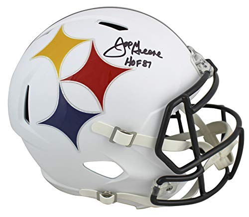 Steelers Joe Greene "HOF 87" Signed Amp Full Size Speed Rep Helmet BAS Witnessed