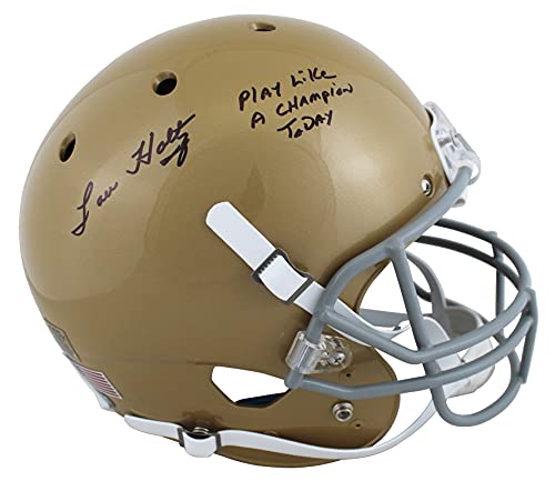 Nd Lou Holtz 'Play Like A Champion' Signed Full Size Rep Schutt Helmet BAS Wit