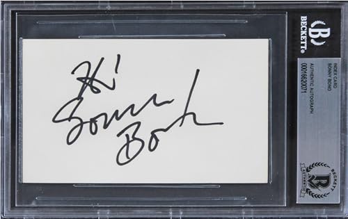 Sonny Bono The Sonny and Cher Show "Hi" Signed 3x5 Index Card BAS Slabbed 1