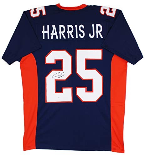 Chris Harris Jr. Authentic Signed Navy Blue Pro Style Jersey Autographed JSA