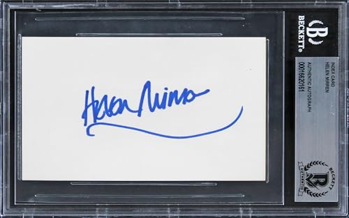 Helen Mirren The Queen Authentic Signed 3x5 Index Card Autographed BAS Slabbed