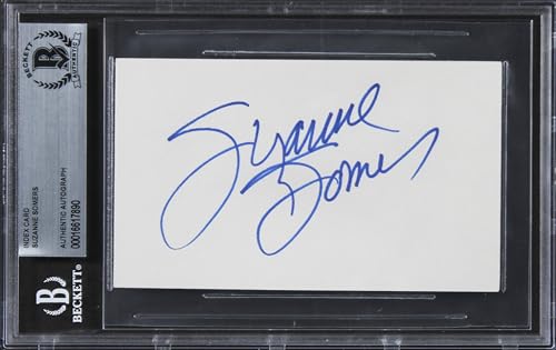 Suzanne Somers Three's Company Authentic Signed 3x5 Index Card BAS Slabbed 1