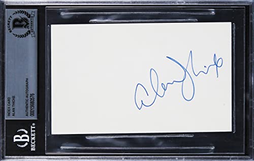 Alan Thicke Growing Pains Authentic Signed 3x5 Index Card BAS Slabbed