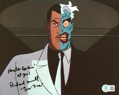 Richard Moll Batman Animated Series "Two Face" Signed 8x10 Photo BAS #BC13722