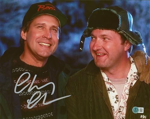 Chevy Chase Christmas Vacation Signed 11x14 Photo w/ Cousin Eddie BAS Witnessed