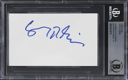 Gary Oldman Batman The Dark Knight Signed 3x5 Index Card Auto Graded 10 BAS Slab