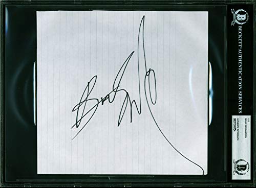 Bruce Springsteen Authentic Signed 7.5x8 Cut Signature Autographed BAS Slabbed