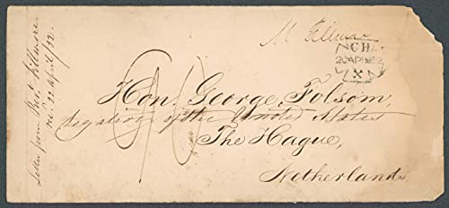 Millard Fillmore Authentic Signed 4x9 1852 Free Frank Envelope JSA #BB62356