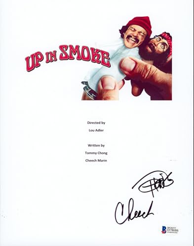 Cheech Marin & Tommy Chong Up In Smoke Signed 8.5x11 Script Cover BAS #D78686