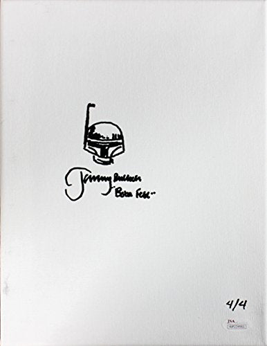 Jeremy Bulloch Star Wars Boba Fett Signed 9x12 Canvas w/ Sketch LE 4/4 JSA