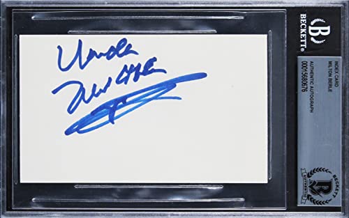 Milton Berle It's a Mad, Mad, Mad, Mad World Signed 3x5 Index Card BAS Slabbed 2