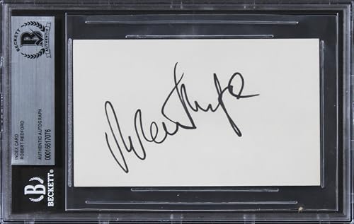 Robert Redford Out of Africa Authentic Signed 3x5 Index Card BAS Slabbed 2