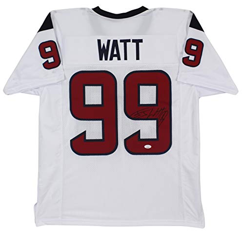 J.J. Watt Authentic Signed White Pro Style Jersey Autographed JSA Witness