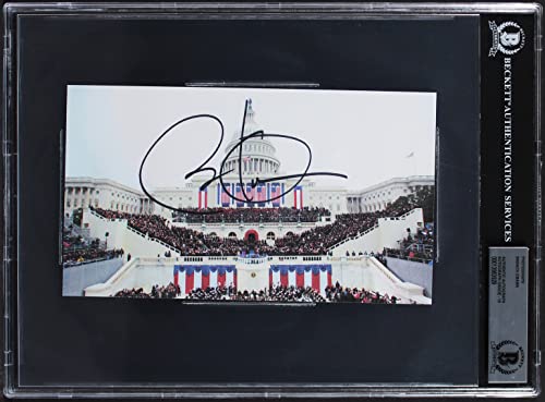 Barack Obama Authentic Signed 4.75x8.5 Photo Auto Graded Gem 10! BAS Slabbed