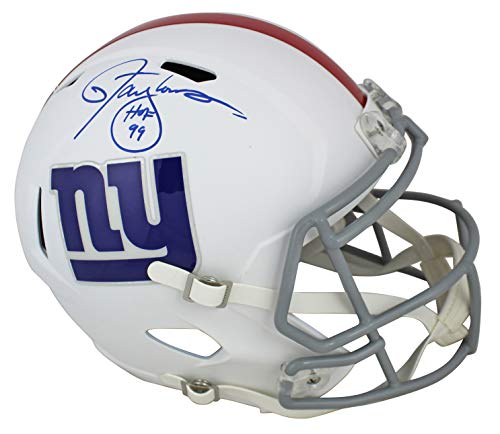 Giants Lawrence Taylor "HOF 99" Signed Flat White Full Size Speed Rep Helmet BAS