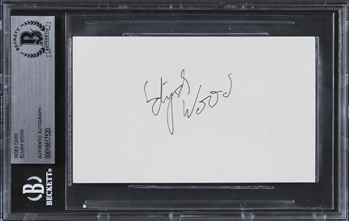 Elijah Wood Lord of the Rings Authentic Signed 3x5 Index Card BAS Slabbed