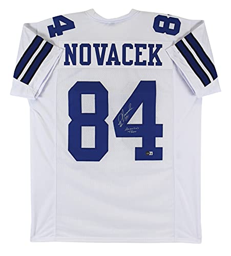 Jay Novacek "America's Team" Signed White Pro Style Jersey Autographed BAS Wit