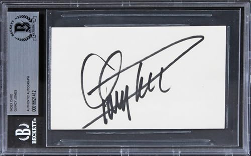 Quincy Jones The Color Purple Authentic Signed 3x5 Index Card BAS Slabbed 1