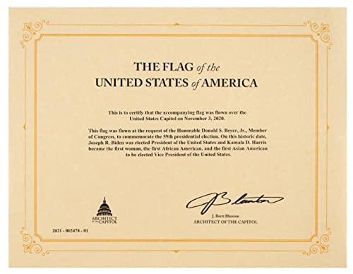 Joseph Joe R. Biden Flag Flown over the US Capitol on Election Day 2020