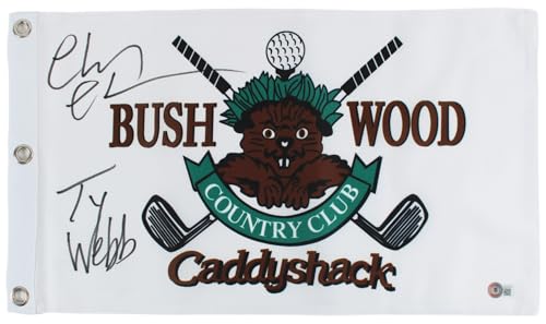Chevy Chase Caddyshack "Ty Webb" Signed Bushwood Country Club Flag BAS #WZ76671