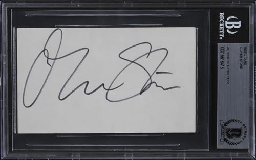 Oliver Stone Platoon Authentic Signed 3x5 Index Card Autographed BAS Slabbed 2