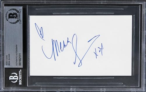 Mena Suvari American Beauty "Hearts xoxo" Signed 3x5 Index Card BAS Slabbed 2