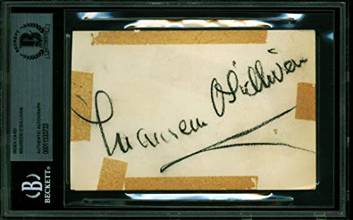 Maureen O'Sullivan Tarzan Authentic Signed 3.25x5 Index Card BAS Slabbed