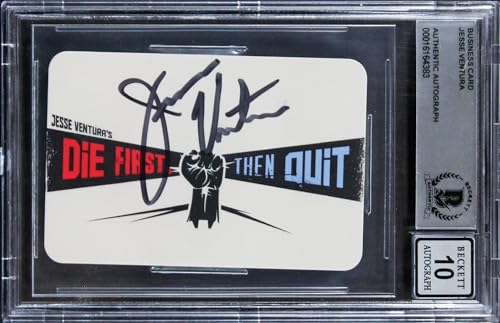 Jesse Ventura Signed 2.25x3.25 Business Card Auto 10! Autographed BAS Slabbed