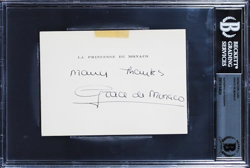 Grace De Monaco Signed 3.75x525 Personal Stationary Signature Card BAS Slabbed