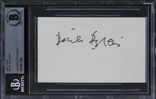 Daniel Day-Lewis Lincoln Authentic Signed 3x5 Index Card BAS Slabbed