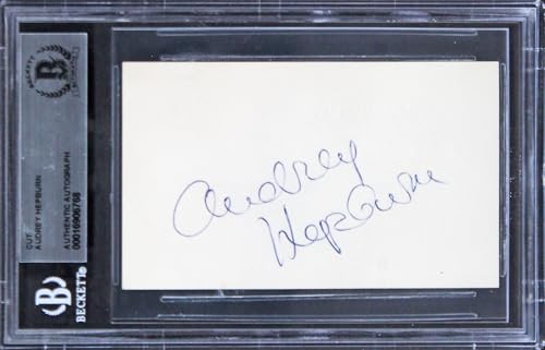 Audrey Hepburn Breakfast At Tiffany's Authentic Signed Business Card BAS Slabbed