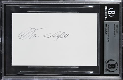 Warren Buffett Berkshire Hathaway Authentic Signed 3x5 Index Card BAS Slabbed