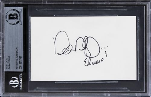 Dan Aykroyd The Blues Brothers Authentic Signed 3x5 Index Card BAS Slabbed