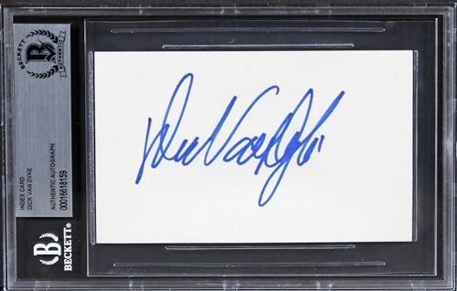 Dick Van Dyke Mary Poppins Authentic Signed 3x5 Index Card BAS Slabbed 2