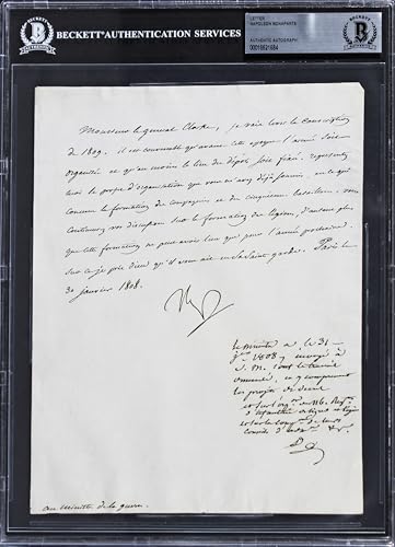 Napoleon Bonaparte Authentic Signed 7.25x9.75 1808 Letter BAS Slabbed