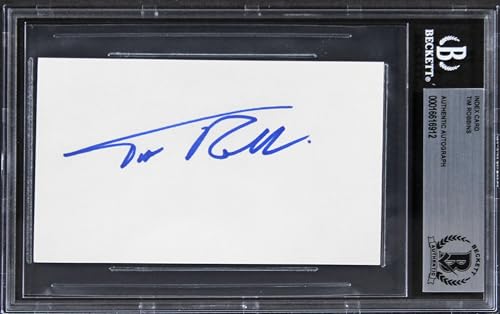 Tim Robbins Mystic River Authentic Signed 3x5 Index Card BAS Slabbed 2