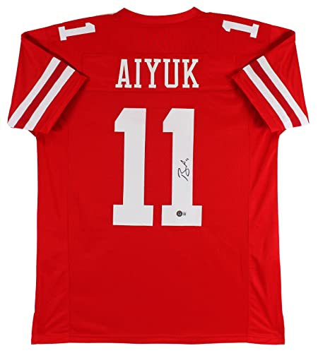 Brandon Aiyuk Authentic Signed Red Pro Style Jersey Autographed BAS Witnessed