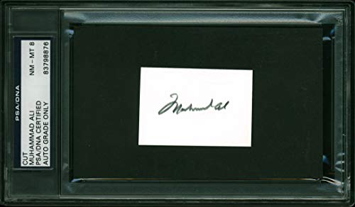 Muhammad Ali Authentic Signed 2x2 Cut w/ Graded NM-MT 8 Autograph PSA Slabbed