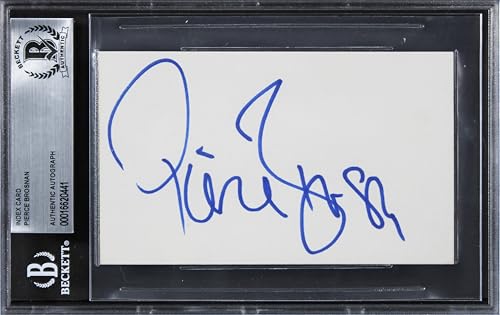 Pierce Brosnan GoldenEye Authentic Signed 3x5 Index Card BAS Slabbed
