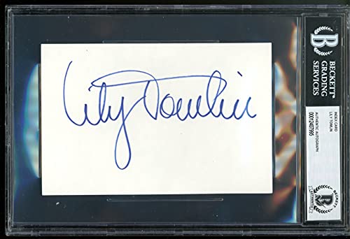 Lily Tomlin Rowan & Martin's Laugh-In Authentic Signed 4x6 Index Card BAS Slab
