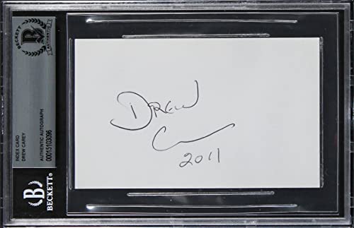 Drew Carey The Price Is Right 2011 Authentic Signed 3x5 Index Card BAS Slab 5