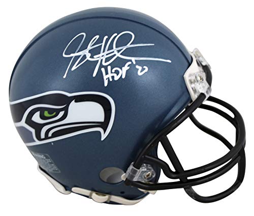 Seahawks Steve Hutchinson "HOF 2020" Signed 02-11 TB Rep Mini Helmet BAS