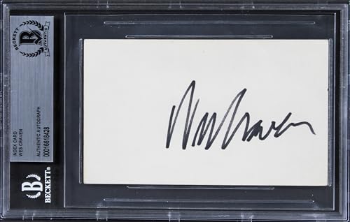 Wes Craven A Nightmare On Elm Street Signed 3x5 Index Card BAS Slabbed 2